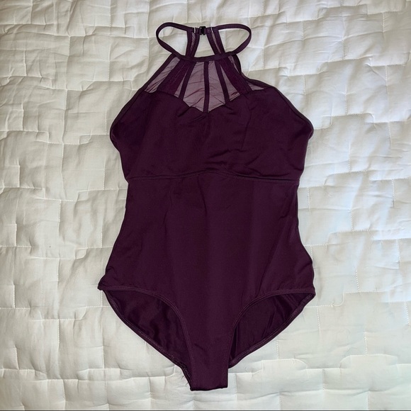 Natalie Dancewear Other - Natalie Eggplant Leotard with Mesh Details